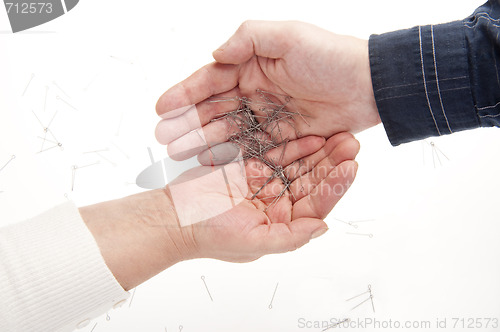 Image of Two hands and needles