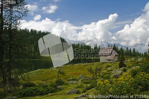 Image of Lake scenery in the Italian Alps