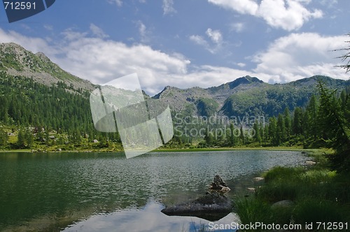 Image of Lake scenery in the Italian Alps