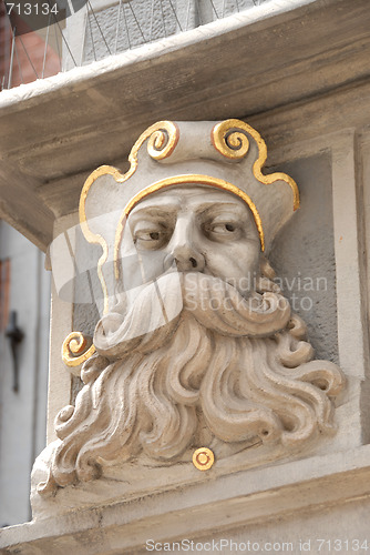 Image of Detail of house facade in Old Town, Gdansk Poland