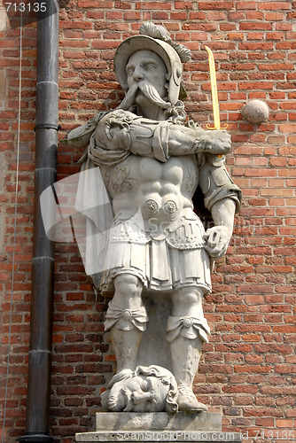 Image of Detail of house facade in Old Town, Gdansk Poland