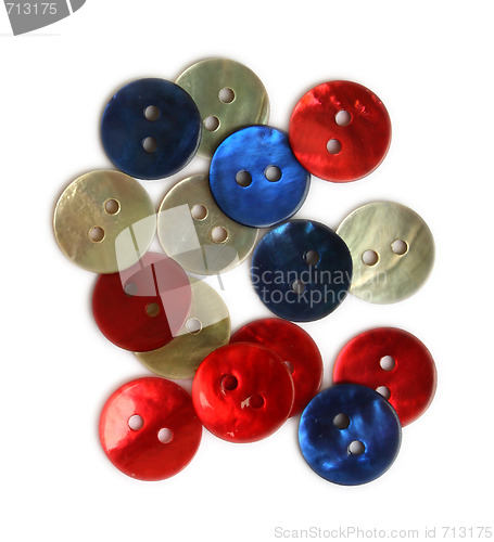 Image of Red, white and blue buttons