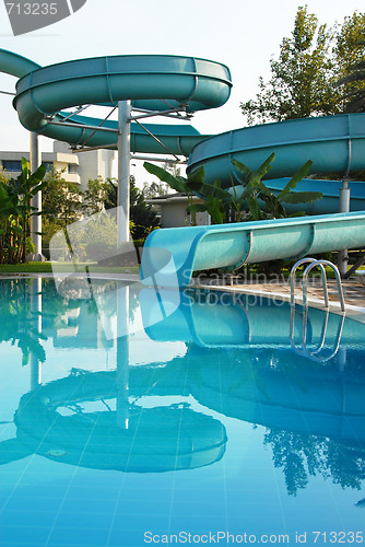 Image of Aqua park on swimming pool