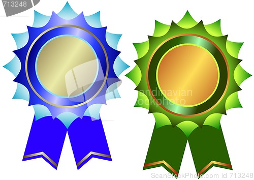 Image of Set of bronze and silvery awards 