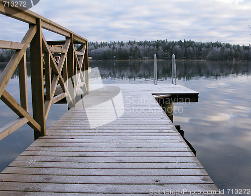 Image of First winter morning by the lake