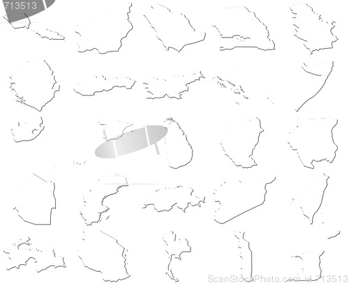 Image of Samoa-Trinidad and Tobago 3D White Maps