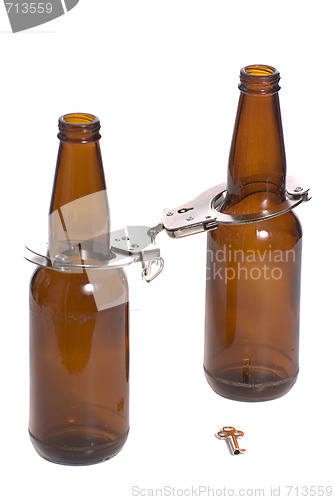 Image of Beer Bottles With Handcuffs