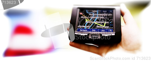 Image of Gps in a man hand.