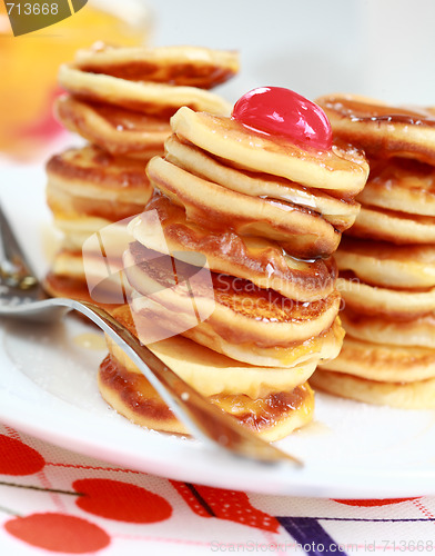 Image of Sweet mini pancakes with pancake maker