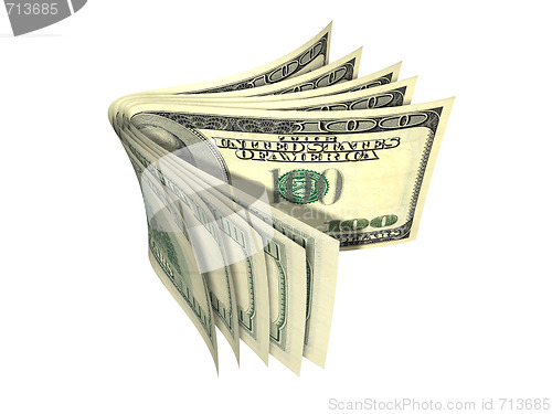 Image of Stack of dollar banknote isolated