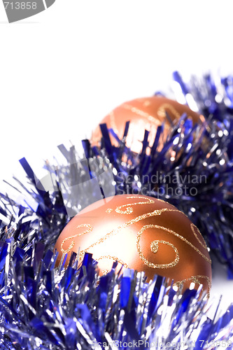 Image of christmas balls and tinsel