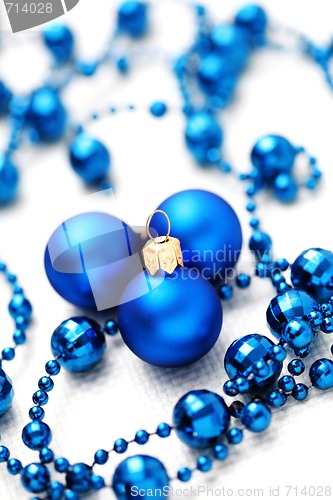 Image of blue Christmas balls