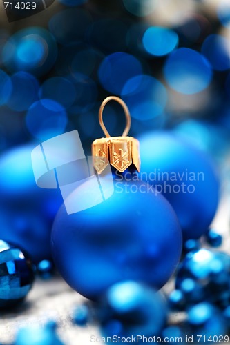 Image of blue Christmas balls