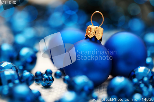 Image of blue Christmas balls