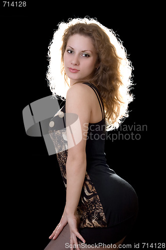 Image of Portrait of the sexy young woman in dress