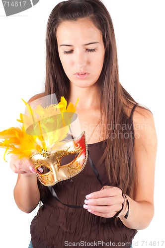 Image of Woman in carnival mask