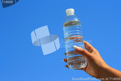 Image of Womans Hand Holding Water Bottle