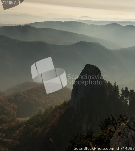 Image of mountains in fog