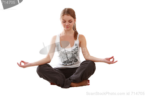 Image of Girl engaged yoga