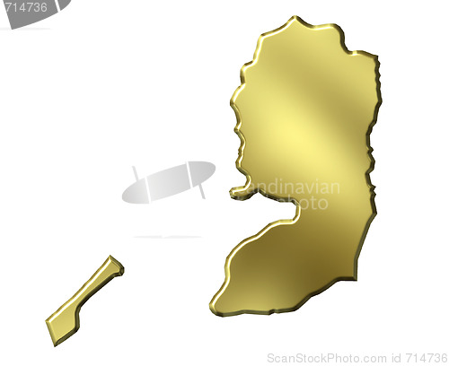 Image of Palestine 3d Golden Map