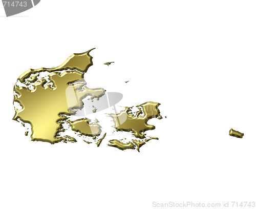 Image of Denmark 3d Golden Map