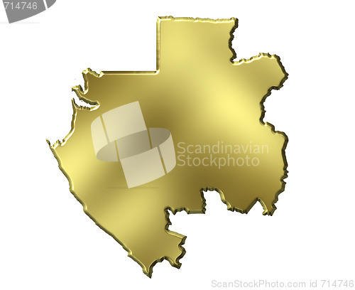 Image of Gabon 3d Golden Map