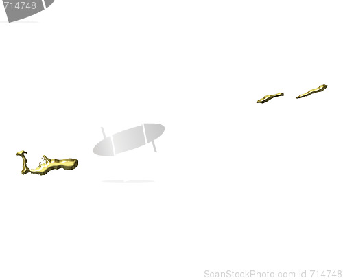 Image of Cayman Islands 3d Golden Map