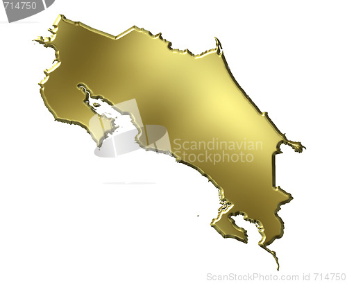 Image of Costa Rica 3d Golden Map