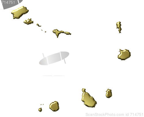 Image of Cape Verde 3d Golden Map