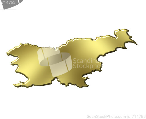 Image of Slovenia 3d Golden Map