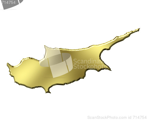 Image of Cyprus 3d Golden Map