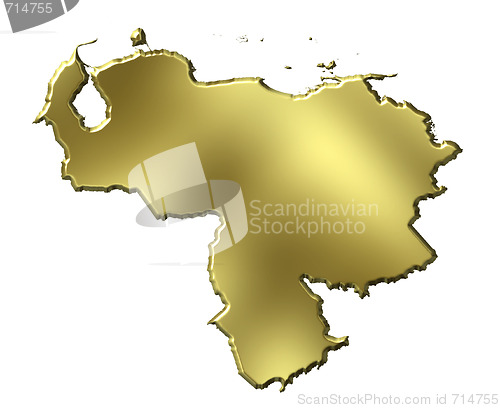 Image of Venezuela 3d Golden Map