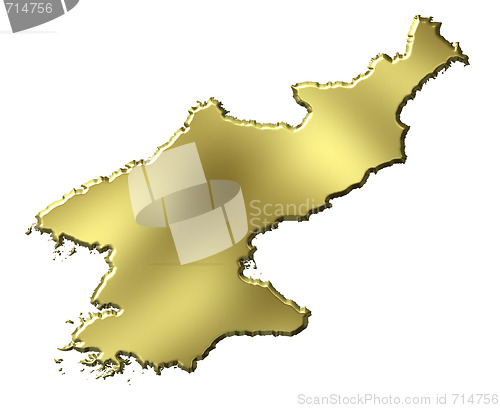 Image of North Korea 3d golden map