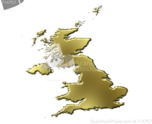 Image of Great Britain 3d Golden Map