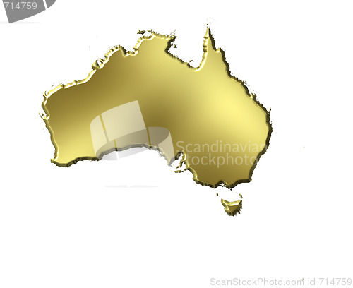 Image of Australia 3d Golden Map