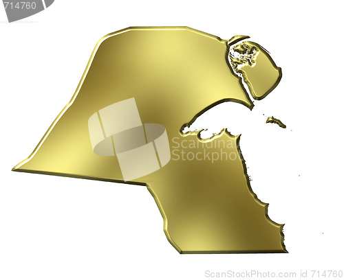 Image of Kuwait 3d Golden Map