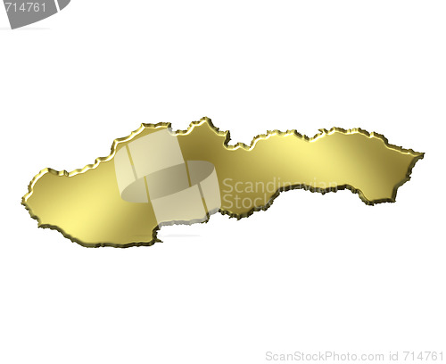 Image of Slovakia 3d Golden Map