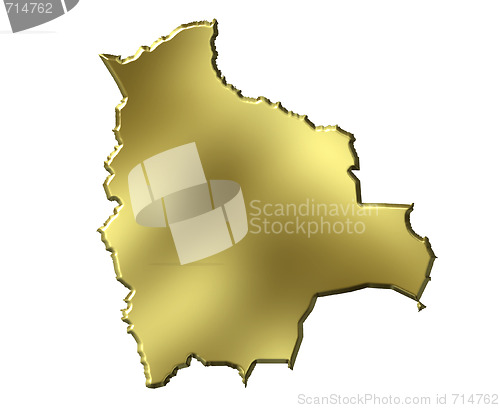 Image of Bolivia 3d Golden Map