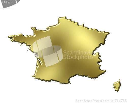 Image of France 3d Golden Map