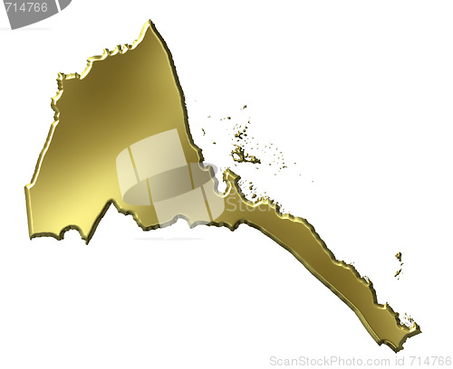 Image of Eritrea 3d Golden Map