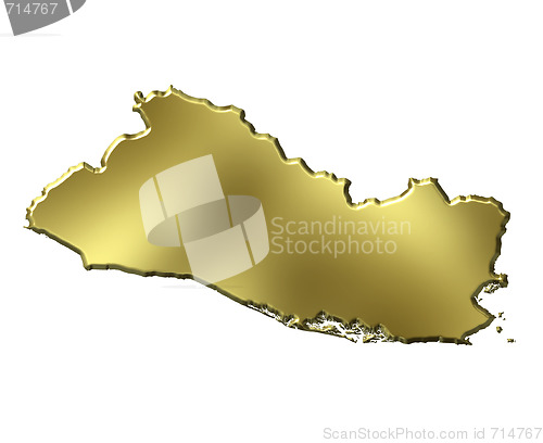 Image of El Salvador 3d Golden Map