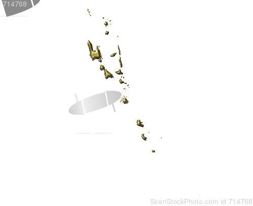 Image of Vanuatu 3d Golden Map