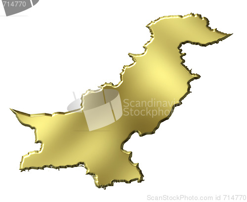 Image of Pakistan 3d Golden Map