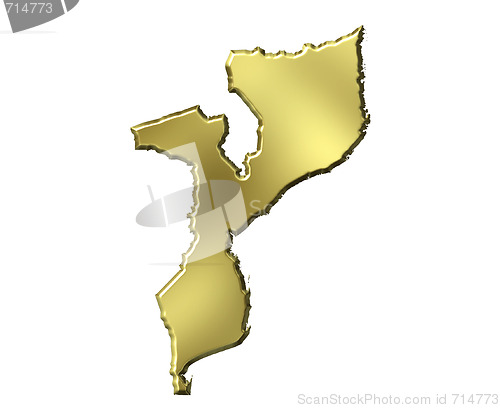 Image of Mozambique 3d Golden Map