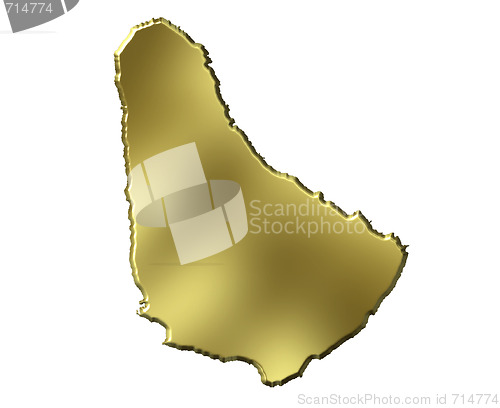 Image of Barbados 3d Golden Map