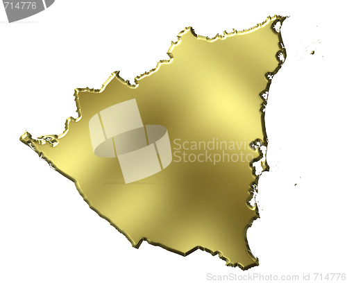 Image of Nicaragua 3d Golden Map