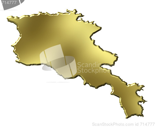 Image of Armenia 3d Golden Map