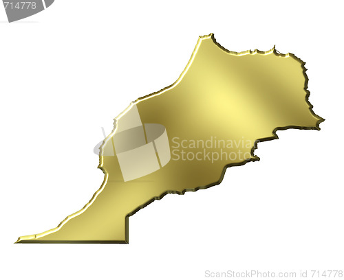 Image of Morocco 3d Golden Map
