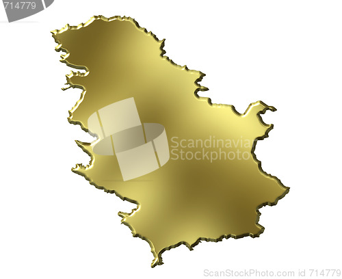 Image of Serbia 3d Golden Map