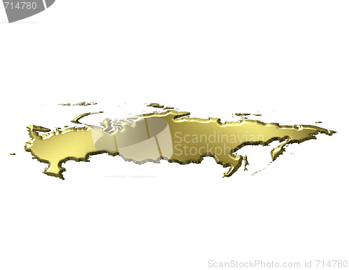 Image of Russia 3d Golden Map